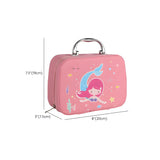 Pink Kids Makeup Vanity Case with Mirror and Storage #size