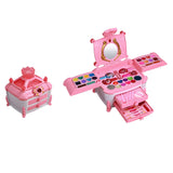 Pink Plastic Storage Makeup Vanity Case Toy Set with Mirror Image - 10