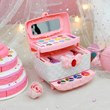 Pink Plastic Storage Makeup Vanity Case Toy Set with Mirror Image - 4