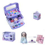 Pink Plastic Storage Makeup Vanity Case Toy Set with Mirror Image - 7