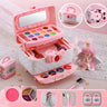 Pink Plastic Storage Makeup Vanity Case Toy Set with Mirror Image - 9