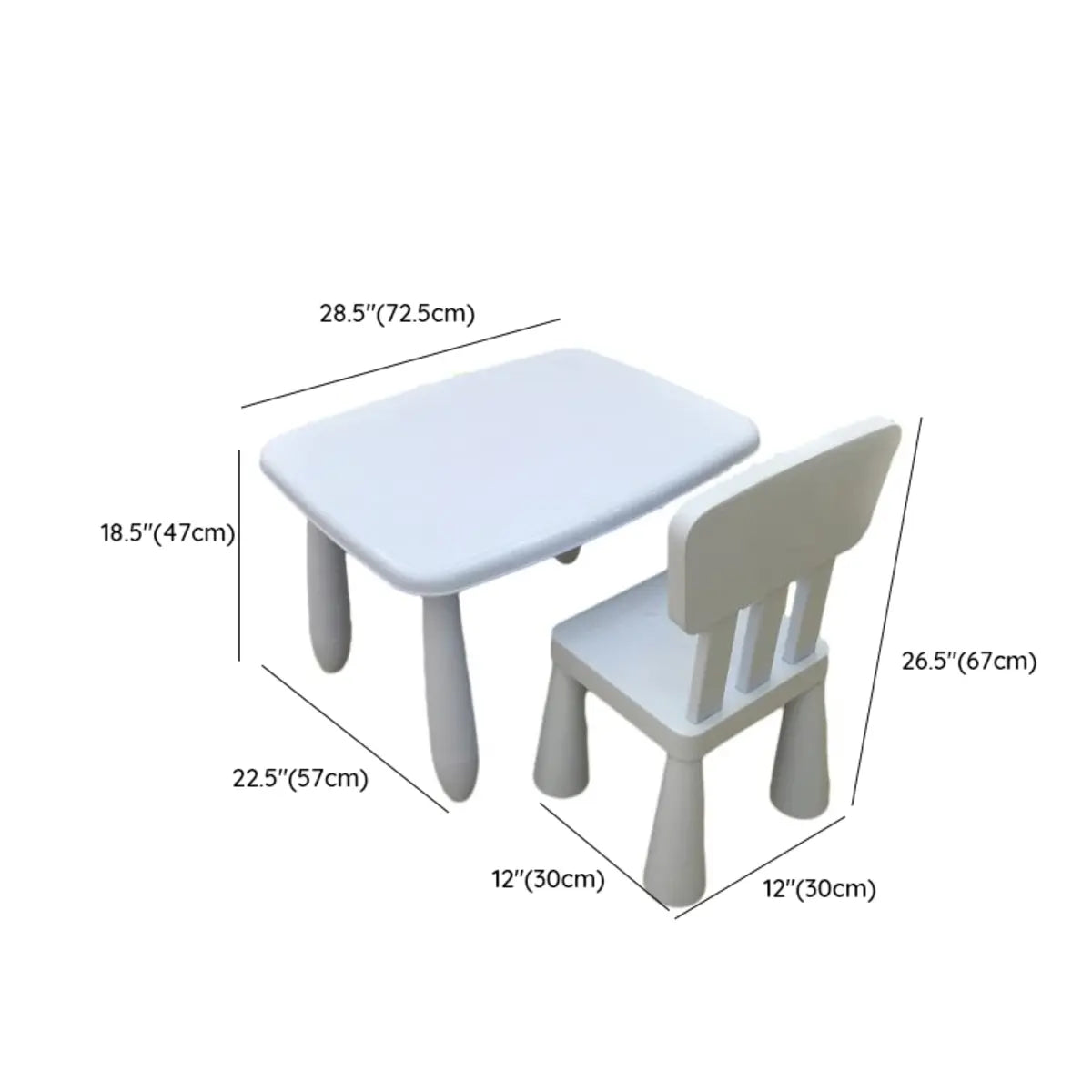Pink Rectangular Fixed Toddler Table Chair 2 Piece Set 