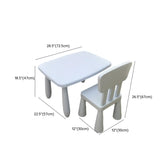 Pink Rectangular Fixed Toddler Table Chair 2 Piece Set #size