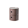 Pink Round Plastic Nightstand with Shelves and Cabinet Image - 69
