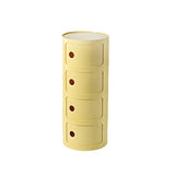 Pink Round Plastic Nightstand with Shelves and Cabinet Image - 73