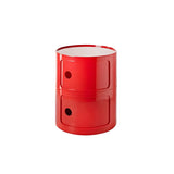 Pink Round Plastic Nightstand with Shelves and Cabinet Image - 79