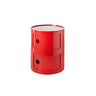 Pink Round Plastic Nightstand with Shelves and Cabinet Image - 79