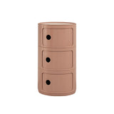 Pink Round Plastic Nightstand with Shelves and Cabinet Image - 83