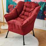 Pink Small Snowflake Velvet Recliners with Ottoman Image - 21