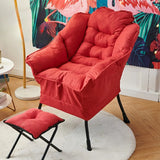 Pink Small Snowflake Velvet Recliners with Ottoman Image - 25