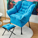 Pink Small Snowflake Velvet Recliners with Ottoman Image - 26