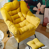 Pink Small Snowflake Velvet Recliners with Ottoman Image - 5