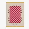 Pink Square Checkered Pattern Polyester Area Rug Image - 4