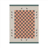 Pink Square Checkered Pattern Polyester Area Rug Image - 5