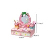 Pink Storage Drawers Wood Princess Kids Vanity Set Image - 32