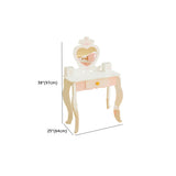Pink Storage Drawers Wood Princess Kids Vanity Set Image - 40
