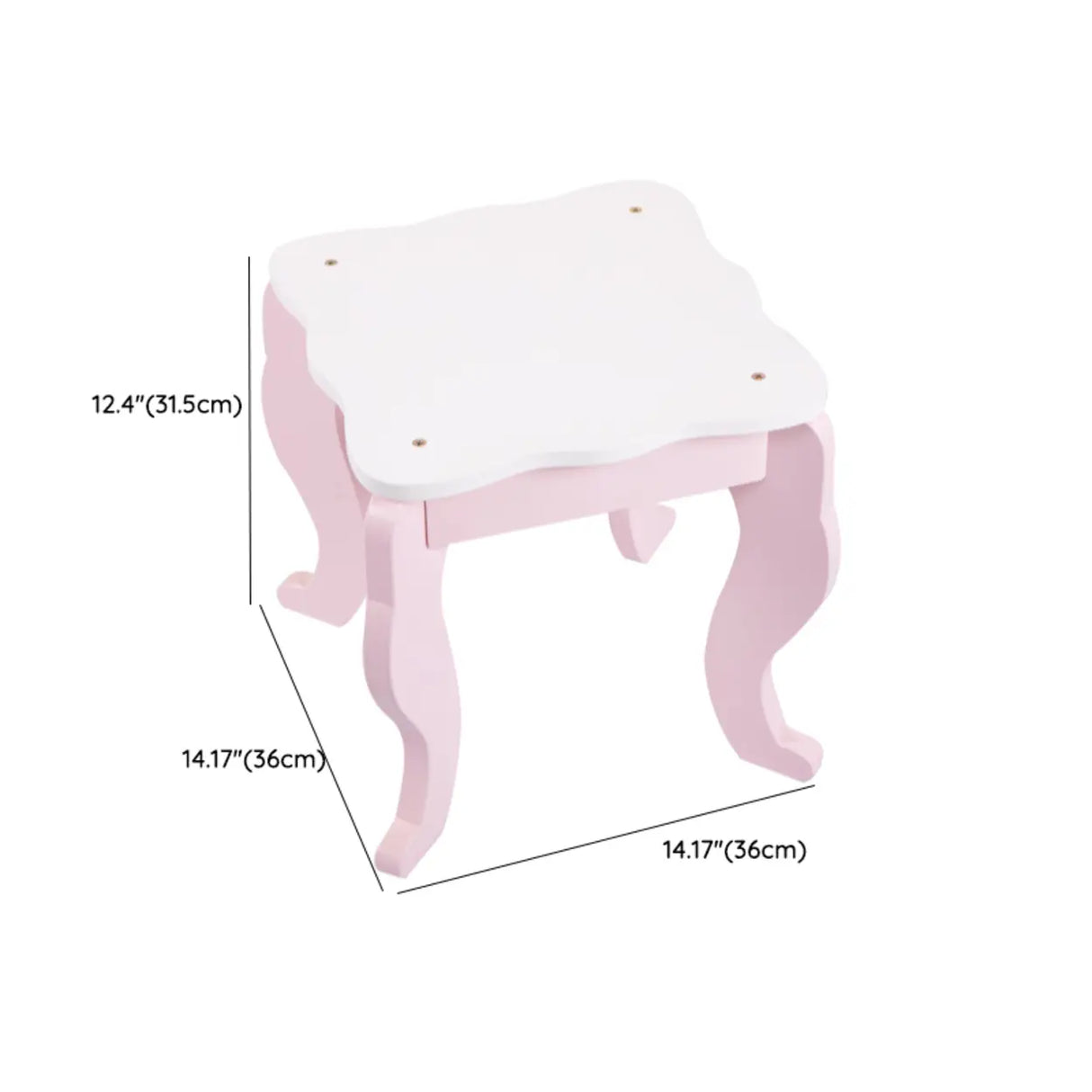 Pink Storage Drawers Wood Princess Kids Vanity Set Image - 41
