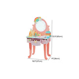 Pink Storage Drawers Wood Princess Kids Vanity Set Image - 46