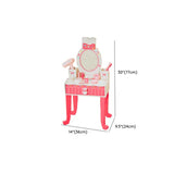 Pink Storage Drawers Wood Princess Kids Vanity Set Image - 48
