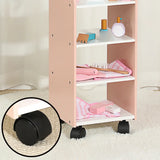 Pink Storage Drawers Wood Princess Kids Vanity Set Image - 8