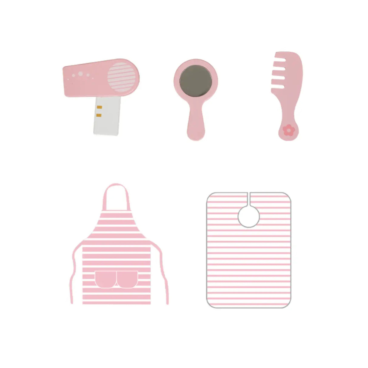 Pink Storage Drawers Wood Princess Kids Vanity Set Image - 11