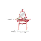 Pink Storage Princess Foldable Kids Vanity Set with Mirror Image - 16