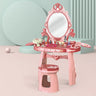 Pink Storage Princess Foldable Kids Vanity Set with Mirror Image - 5