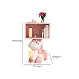Pink Unicorn-Shaped Wood Open Storage Kids Nightstand #size