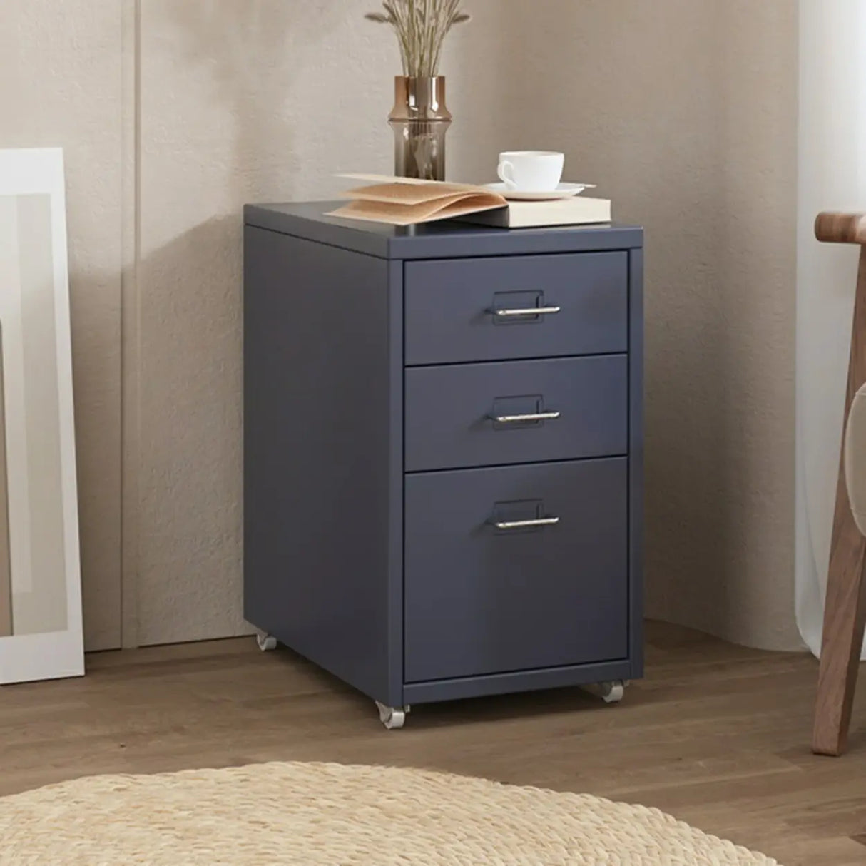 Pink Vertical Metal Casters Drawer Chest for Bedroom Image - 28