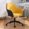 Pink Wood Frame Mid-Back Faux Leather Task Office Chair Image - 12