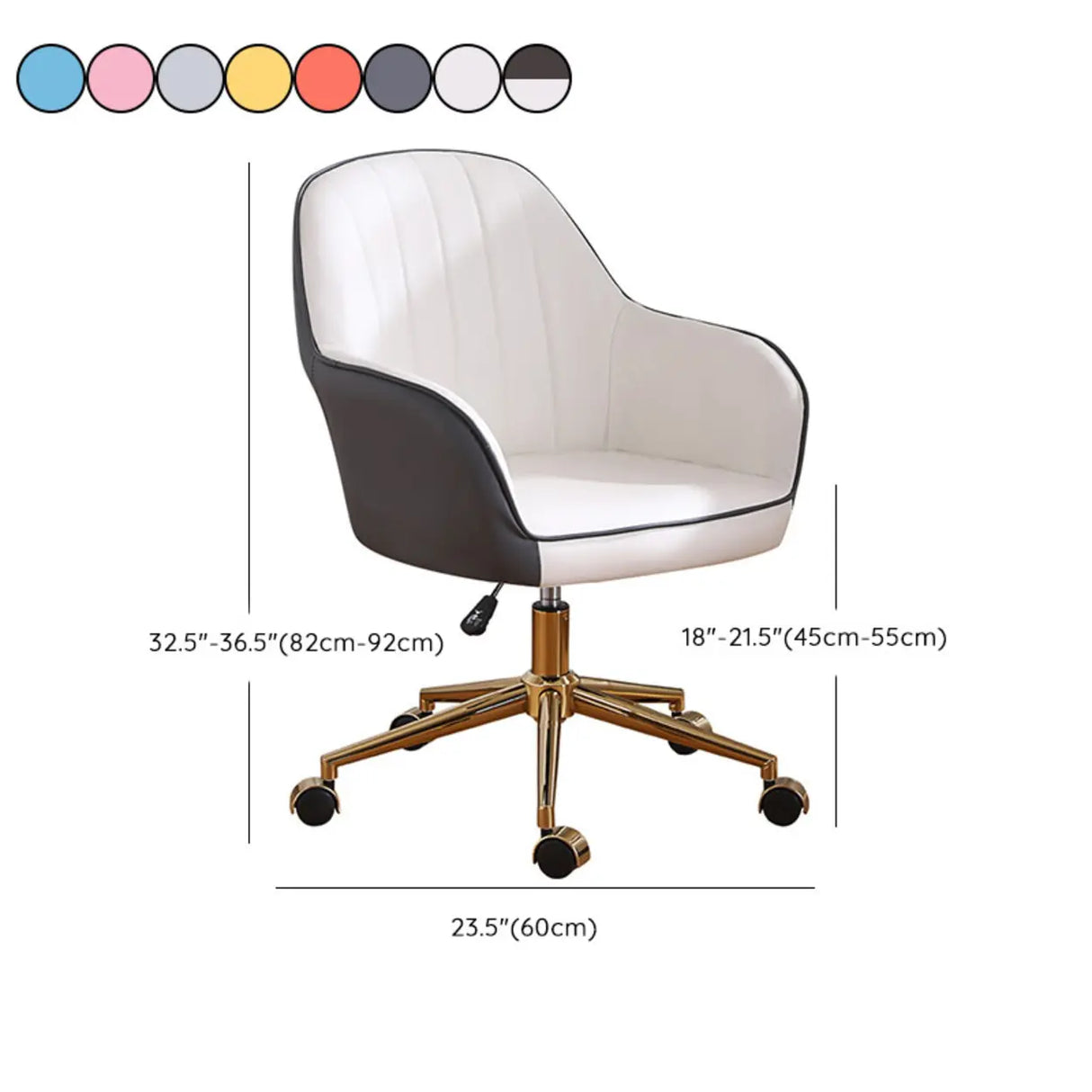 Pink Wood Frame Mid-Back Faux Leather Task Office Chair Image - 54