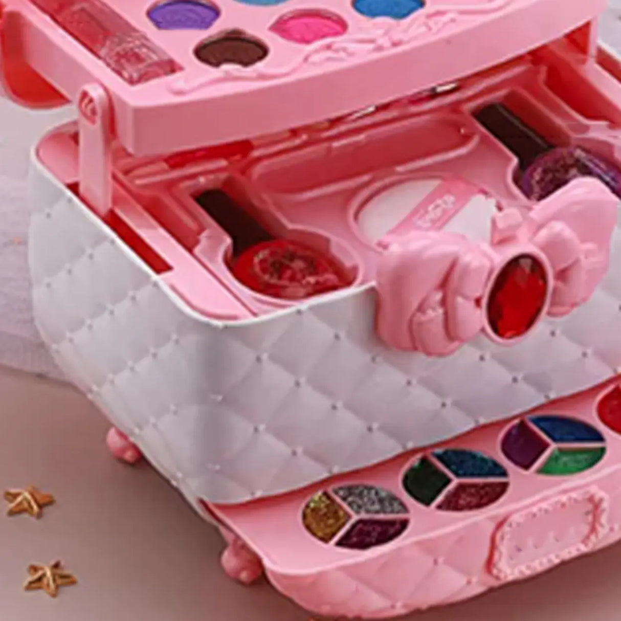 Plastic Carriage Pink Storage Kids Vanity Set with Mirror Image - 11