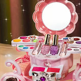 Plastic Carriage Pink Storage Kids Vanity Set with Mirror Image - 13
