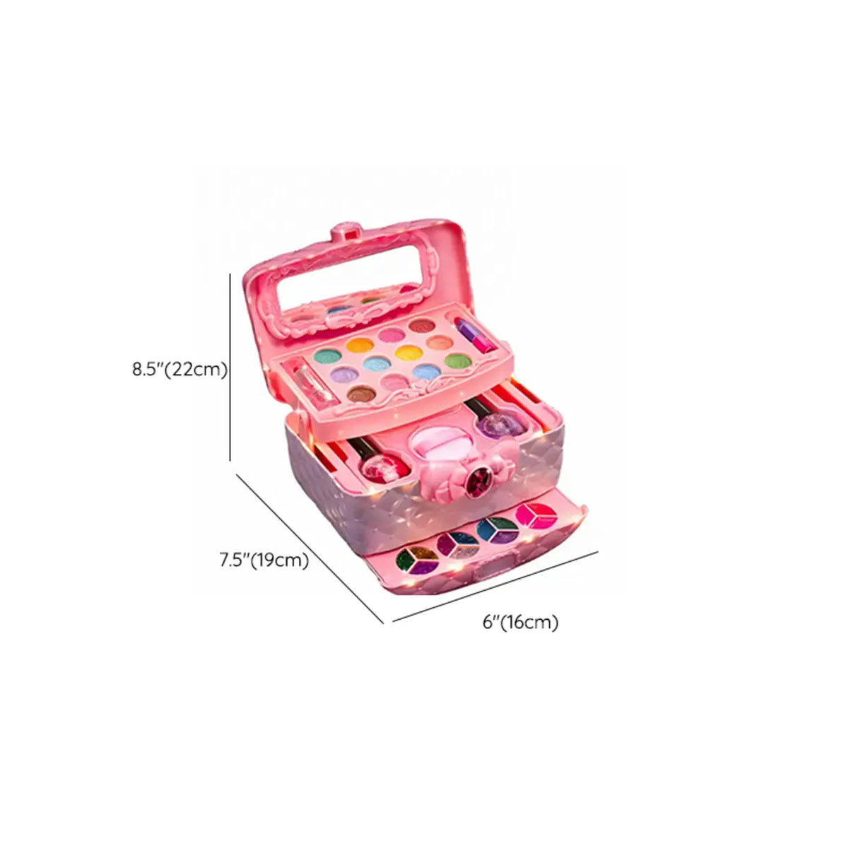 Plastic Carriage Pink Storage Kids Vanity Set with Mirror Image - 16
