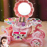 Plastic Carriage Pink Storage Kids Vanity Set with Mirror Image - 9