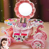 Plastic Carriage Pink Storage Kids Vanity Set with Mirror Image - 9