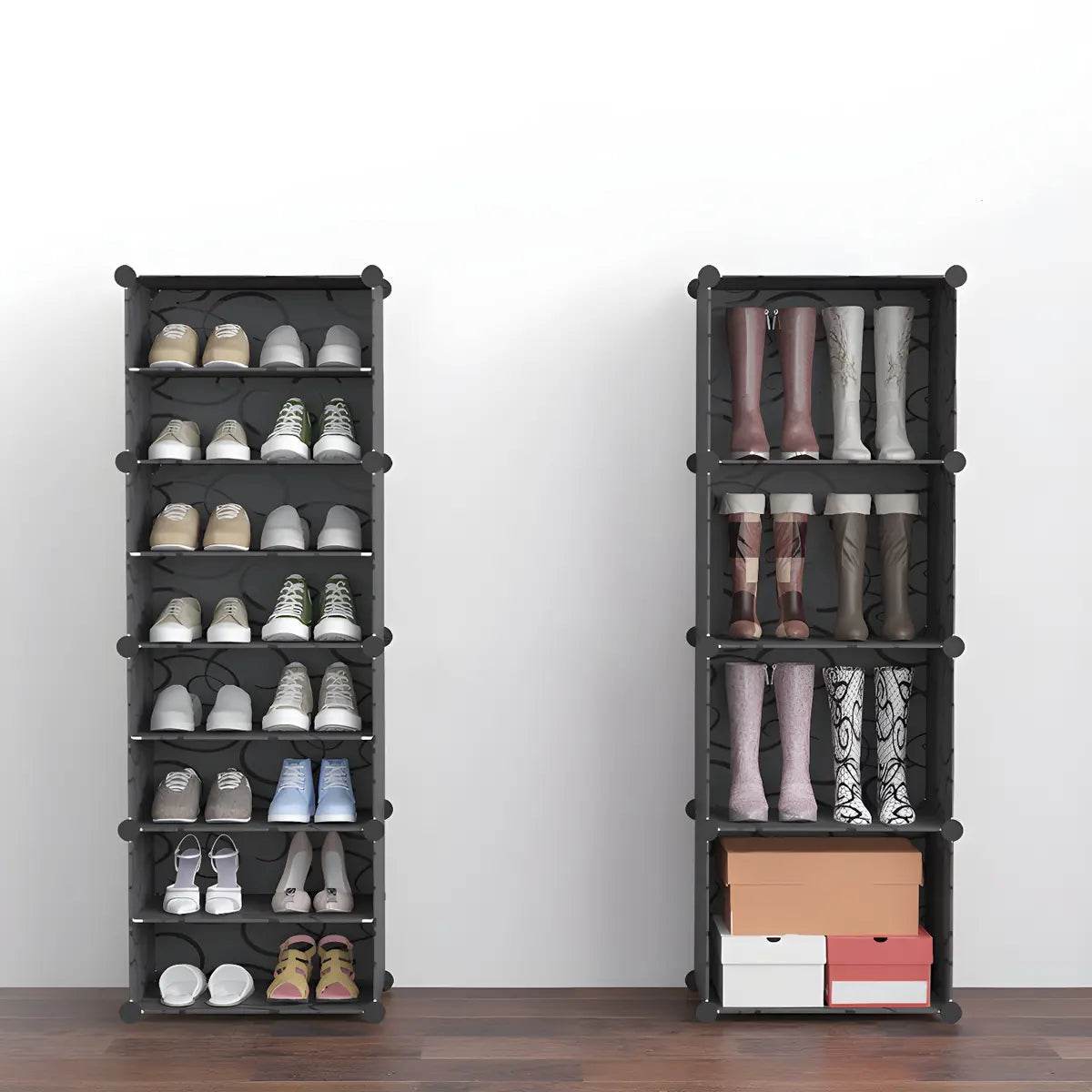 Plastic Entryway White Adjustable Shoe Storage Box Image - 11