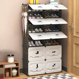 Plastic Entryway White Adjustable Shoe Storage Box Image - 15