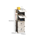 Plastic Entryway White Adjustable Shoe Storage Box #size