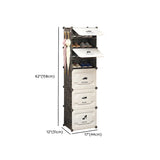 Plastic Entryway White Adjustable Shoe Storage Box Image - 19