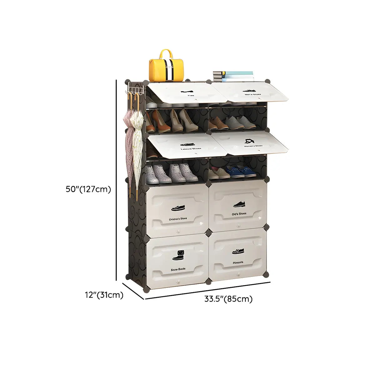 Plastic Entryway White Adjustable Shoe Storage Box Image - 23