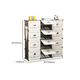 Plastic Entryway White Adjustable Shoe Storage Box Image - 24