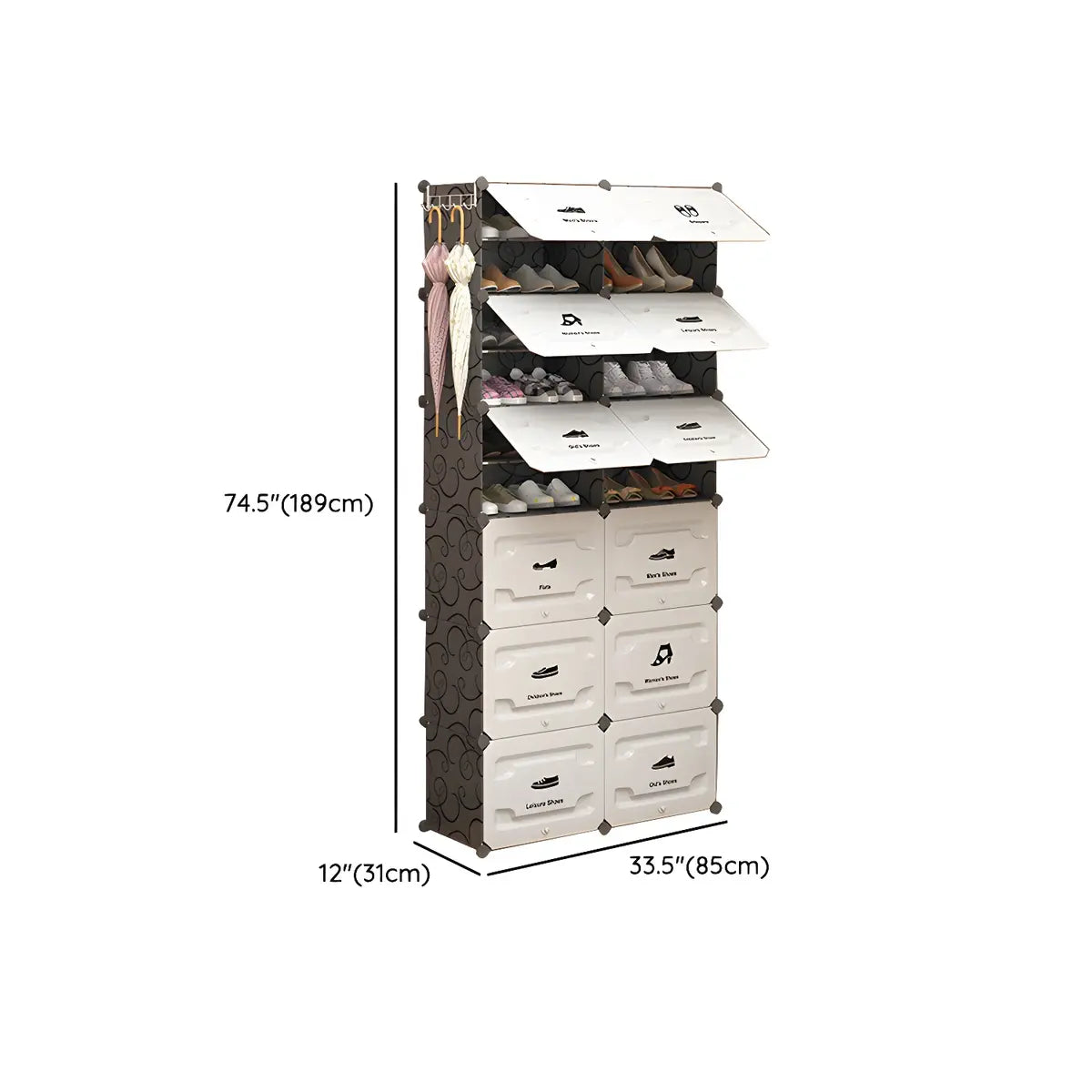 Plastic Entryway White Adjustable Shoe Storage Box Image - 27