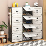 Plastic Entryway White Adjustable Shoe Storage Box Image - 4