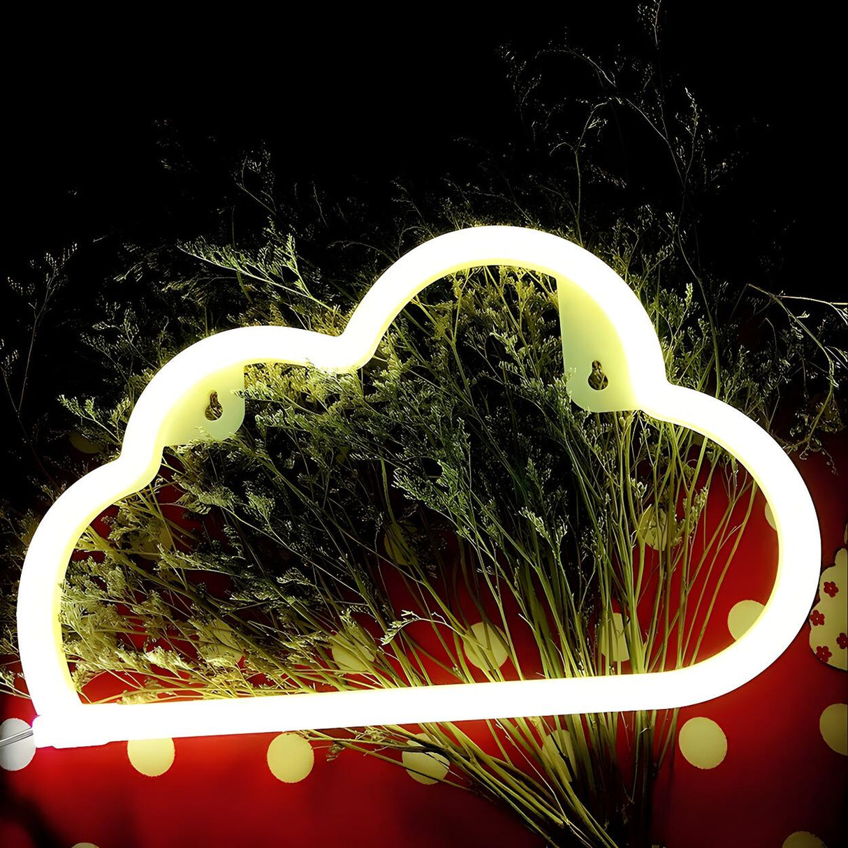 Plastic White Cloud USB Plug Night Light Rechargeable Image - 3