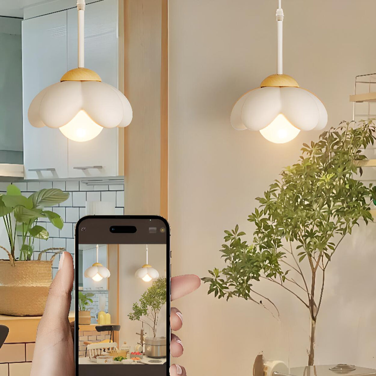 Playful 3-Light Pink Flower Island Pendant Light Image - 11
