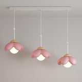 Playful 3-Light Pink Flower Island Pendant Light Image - 7