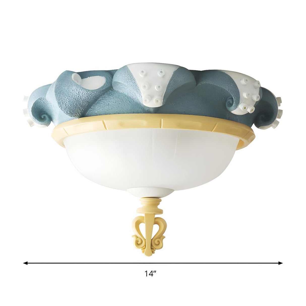 Playful Blue Mini Octopus Resin Flush Mount Light Image - 4
