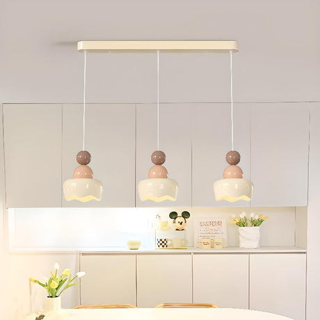 Playful Stacked Round 3-Light Island Pendant Light Image - 1
