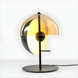 Plug-In Artistic Modern Amber Glass Shade Table Lamp Image - 4